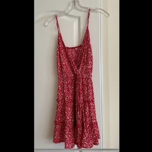 Red and White Floral Dress Size S